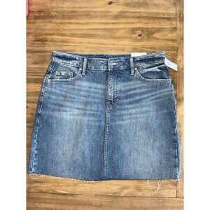 Old Navy Women's 10 Blue Denim Cut-Off Hi Rise Jean Skirt - NWT